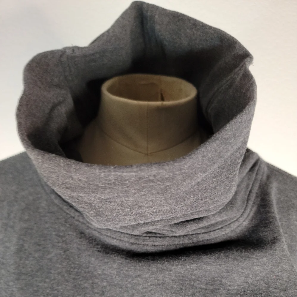 Lululemon Sz 8 Sweater Cowl Funnel Neck Pockets Thumbholes Gray_2